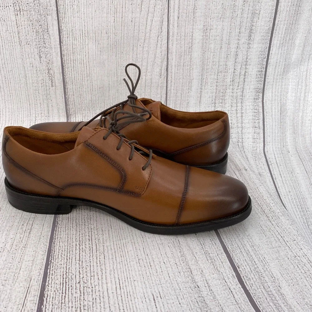 Cole Haan Bedford Cap Toe Derby Mens 13 British Tan Leather Grand 360 Dress Shoe